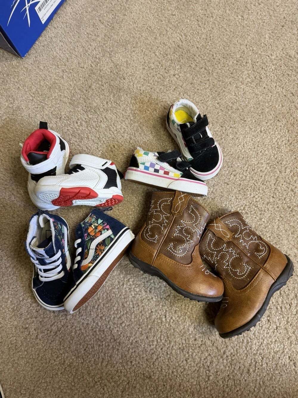 Lot of 4 Pair Baby Boy Shoes Sz 2 3 4 5 Vans 2 Pair Andi 1 Cowboy Boots 1
